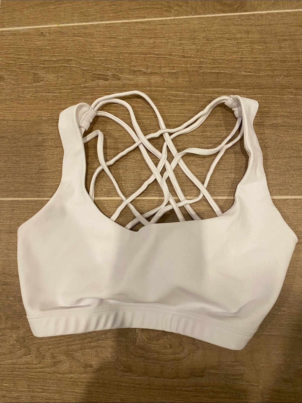 Onzie White Strappy Back Sports Bra